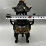  Lư hương rồng đôi mạ đồng BKMECN-9355 