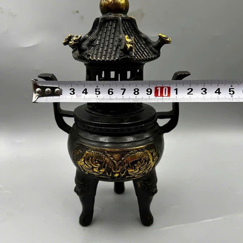  Lư hương rồng đôi mạ đồng BKMECN-9355 