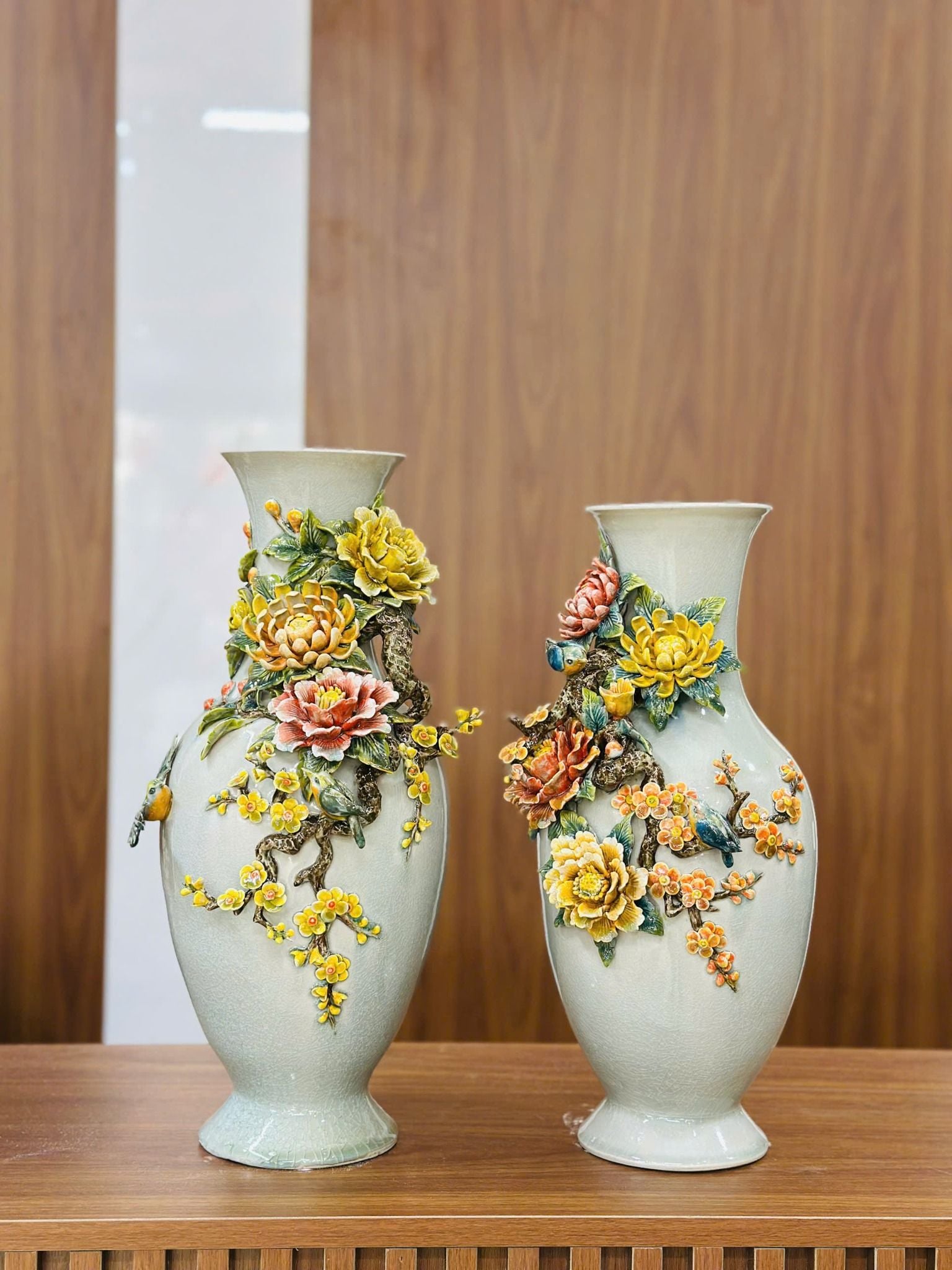  Bình gốm đắp nổi hoa Đào BKCECN-9392 