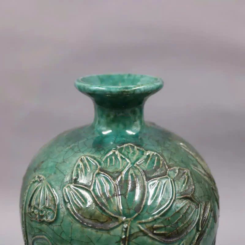  Bình gốm màu xanh họa tiết sen BKCECN-9387 