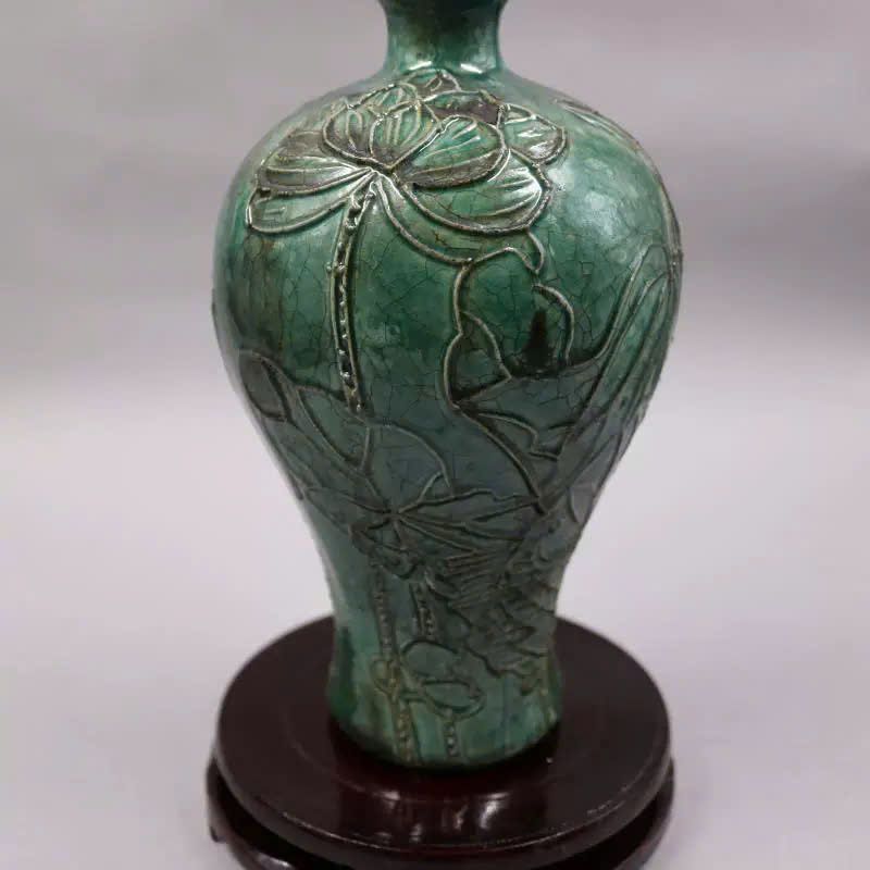  Bình gốm màu xanh họa tiết sen BKCECN-9387 