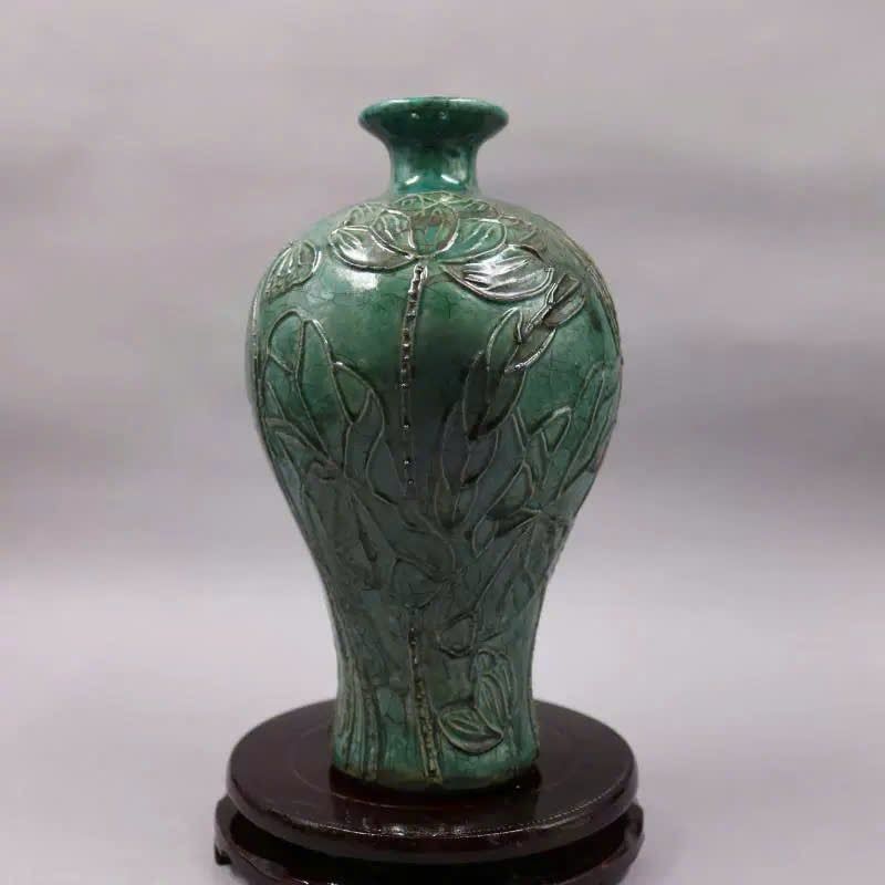  Bình gốm màu xanh họa tiết sen BKCECN-9387 