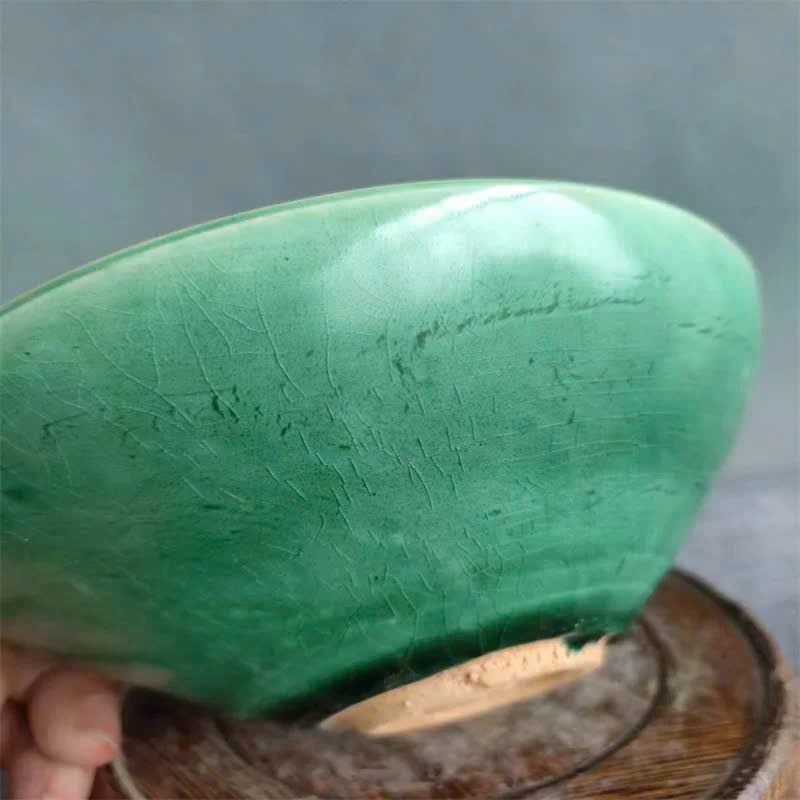  Bát gốm sưu tầm men xanh cổ BKCECN-9394 