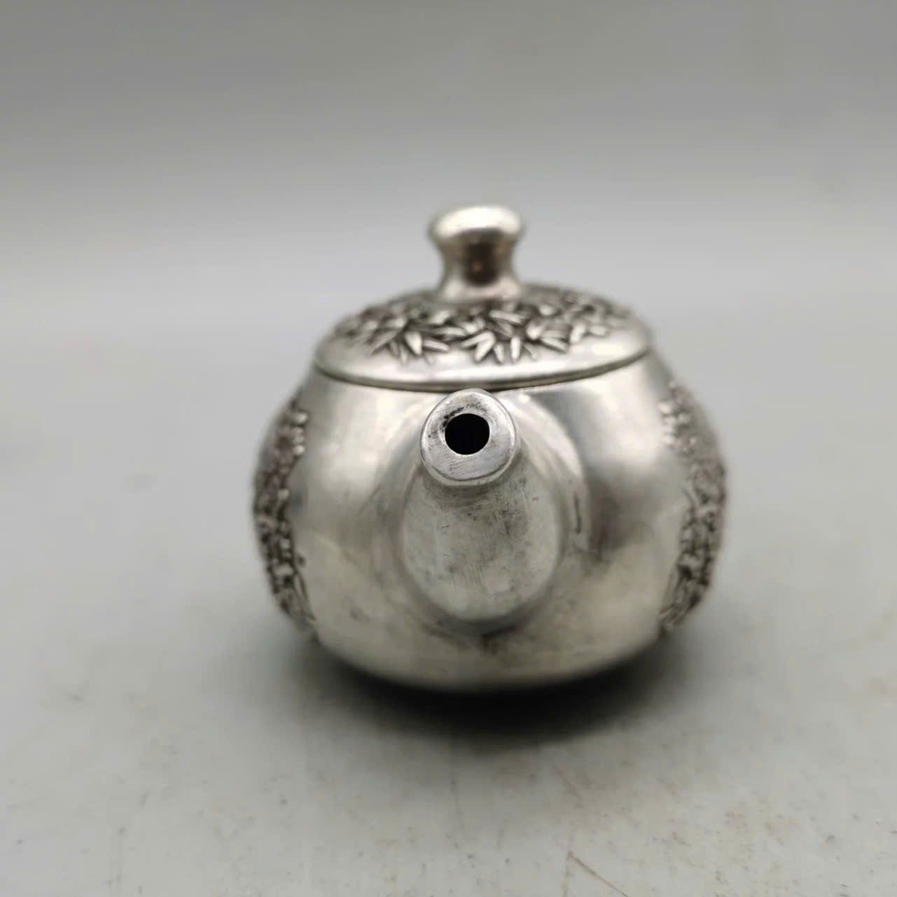  Ấm đồng mạ bạc họa tiết chim én mùa xuân BKMECN-9262 