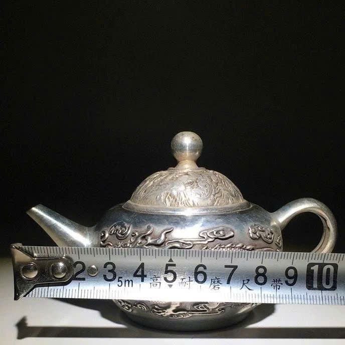  Ấm đồng mạ bạc hoạ rồng phượng BKMECN-9263 