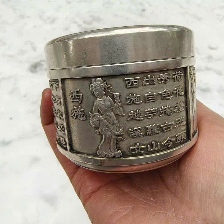  Hũ đựng trà đồng mạ bạc BKMECN-9264 