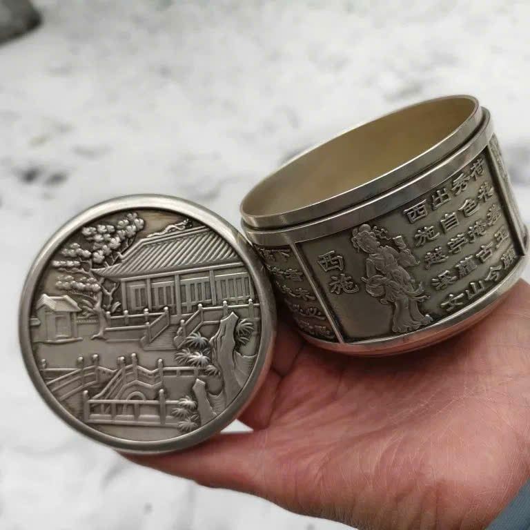  Hũ đựng trà đồng mạ bạc BKMECN-9264 