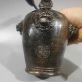  Ấm đồng sưu tầm khắc nổi đầu sư tử BKMECN-9266 