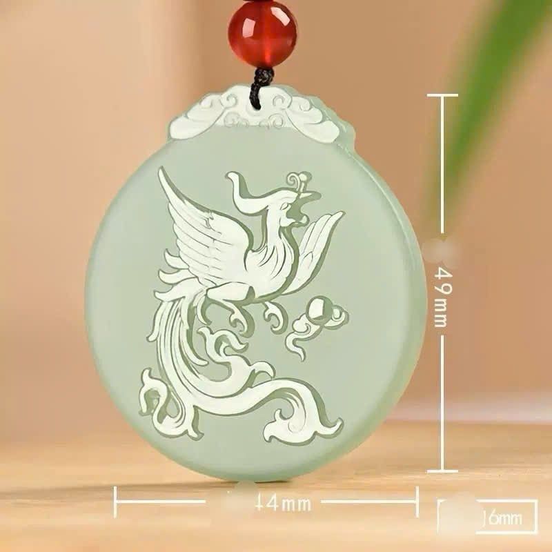  Cặp mặt dây chuyền ngọc bích rồng phượng BKSTCN-9366 