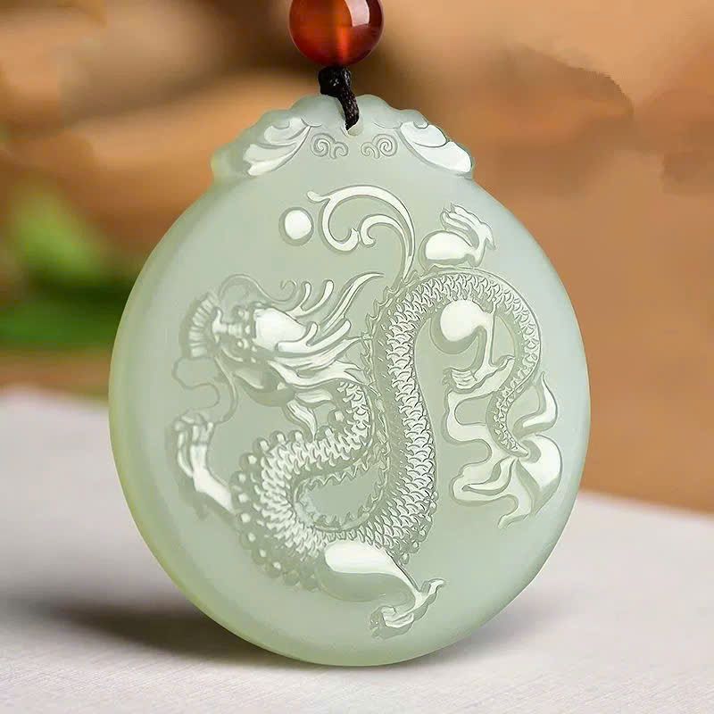  Cặp mặt dây chuyền ngọc bích rồng phượng BKSTCN-9366 