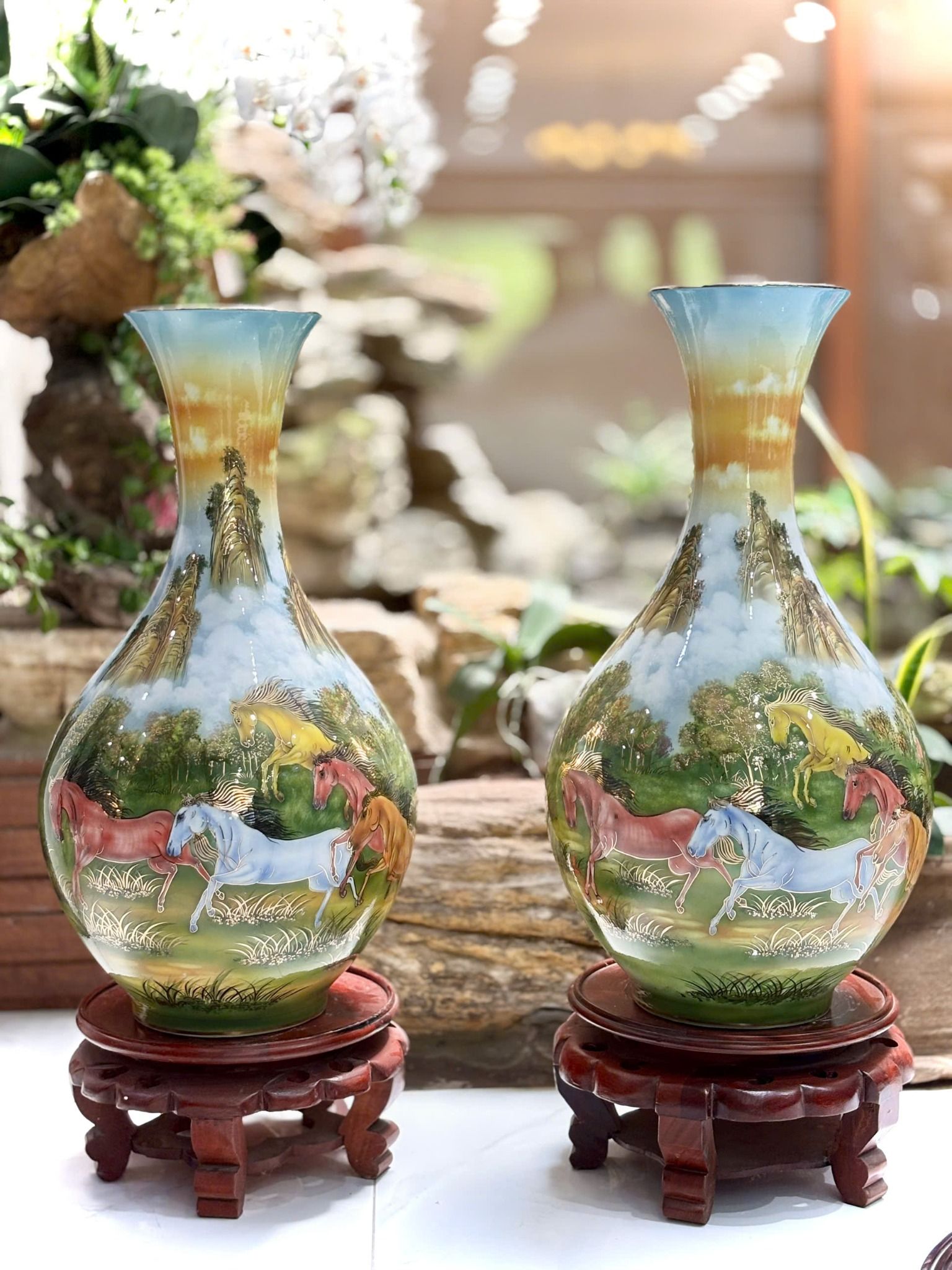  Bình Gốm Ngựa cao 73 cm BKCECN-9508 