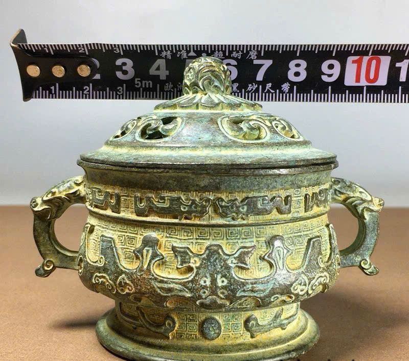  Lư hương đồng xanh cũ sưu tầm BKMECN-9275 