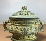  Lư hương đồng xanh cũ sưu tầm BKMECN-9275 