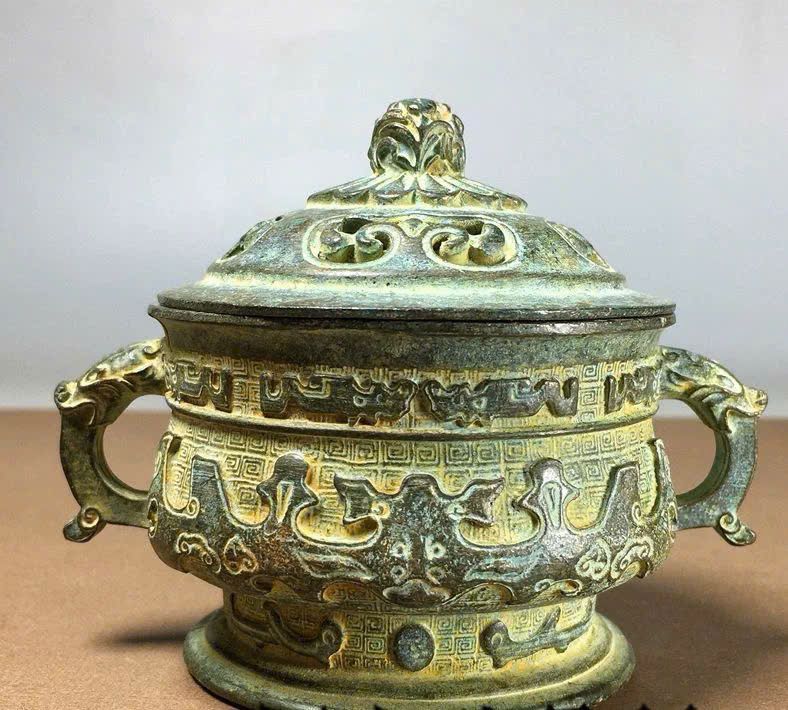  Lư hương đồng xanh cũ sưu tầm BKMECN-9275 