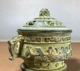  Lư hương đồng xanh cũ sưu tầm BKMECN-9275 