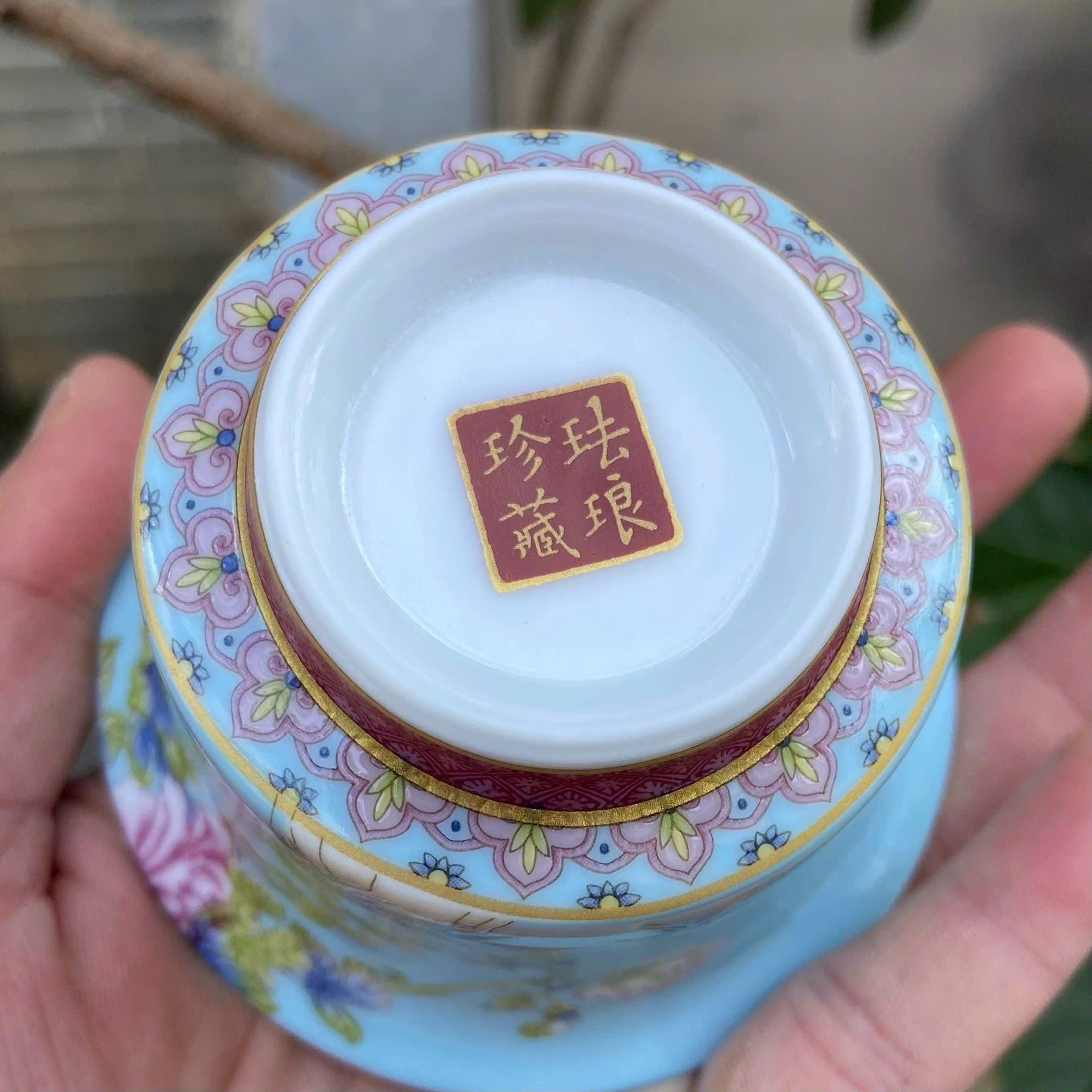  Tách trà Chim Hoa sưu tầm lành nguyên BKCECN-9385 