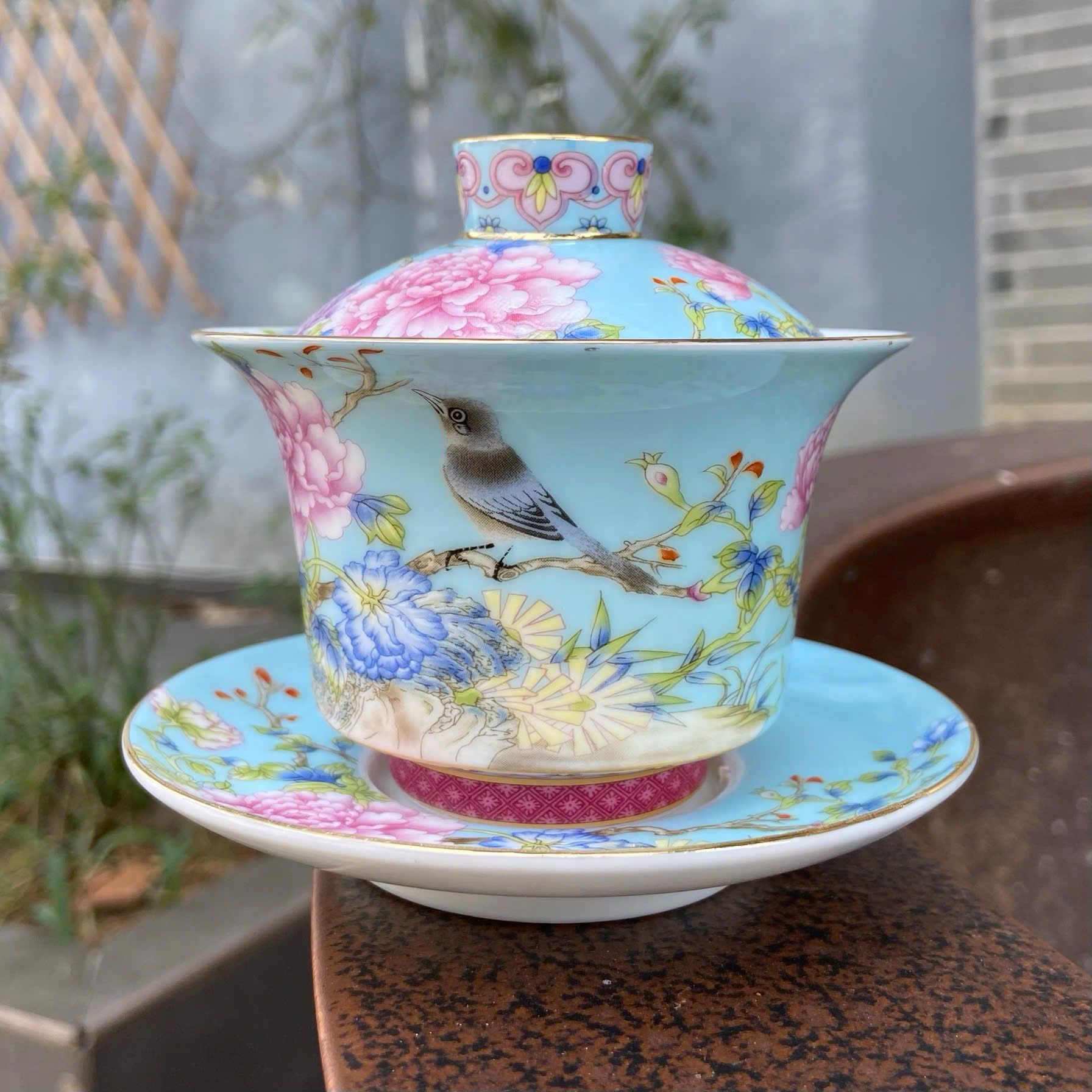  Tách trà Chim Hoa sưu tầm lành nguyên BKCECN-9385 