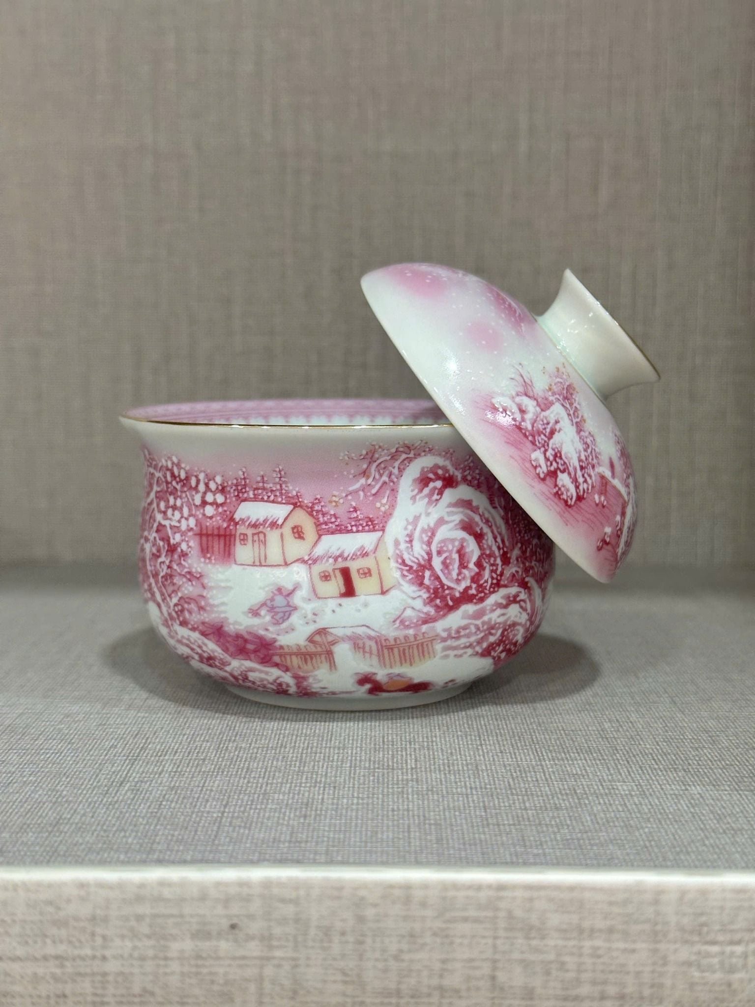  Bộ tách thưởng trà hoạ tiết Hồng Phấn Sơn Thuỷ BKCECN-9387 