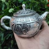  Ấm bạc sưu tầm Lã Vọng câu cá BKMECN-9354 