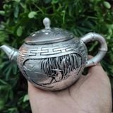  Ấm bạc sưu tầm Lã Vọng câu cá BKMECN-9354 