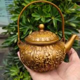  Ấm đồng cũ sưu tầm họa tiết Bách Nhi Hý BKMECN-9355 