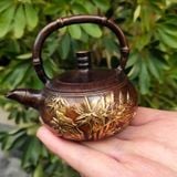  Ấm Trúc đồng đỏ cũ sưu tầm trong dân có chiện BKMECN-9358 