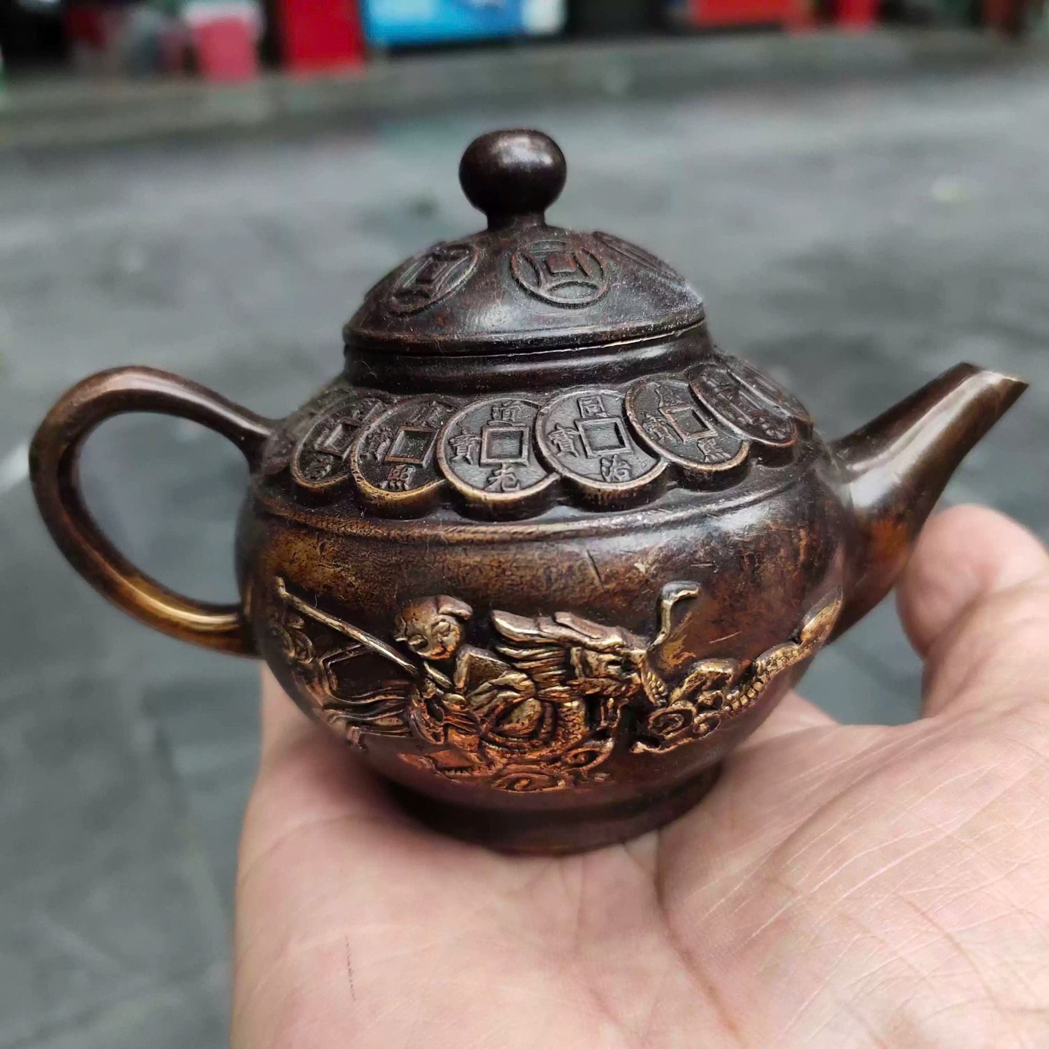  Ấm đồng sưu tầm đồng thau cũ BKMECN-9362 