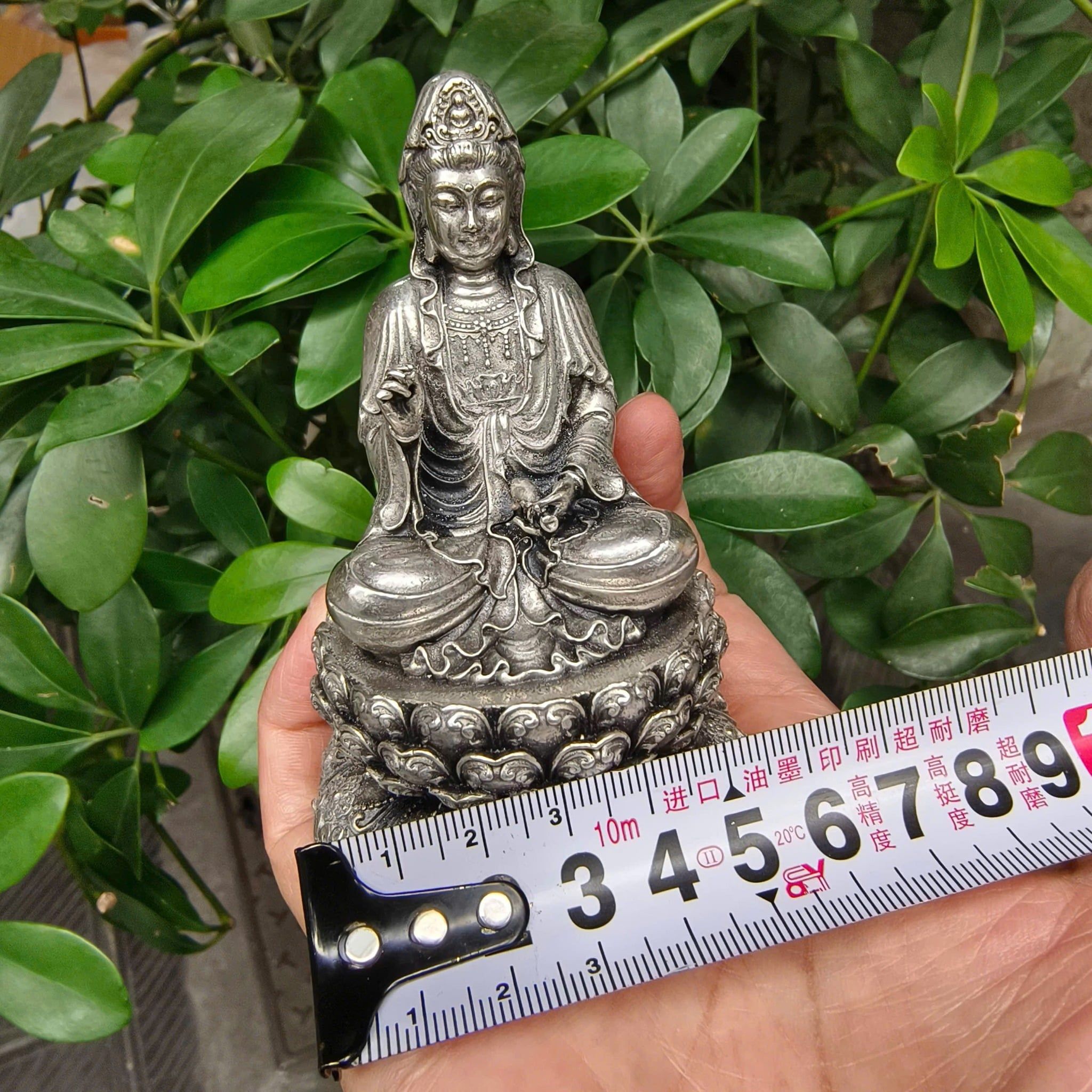  Tượng Quan Âm Tọa Sen đồng cũ sưu tầm BKMECN-9364 