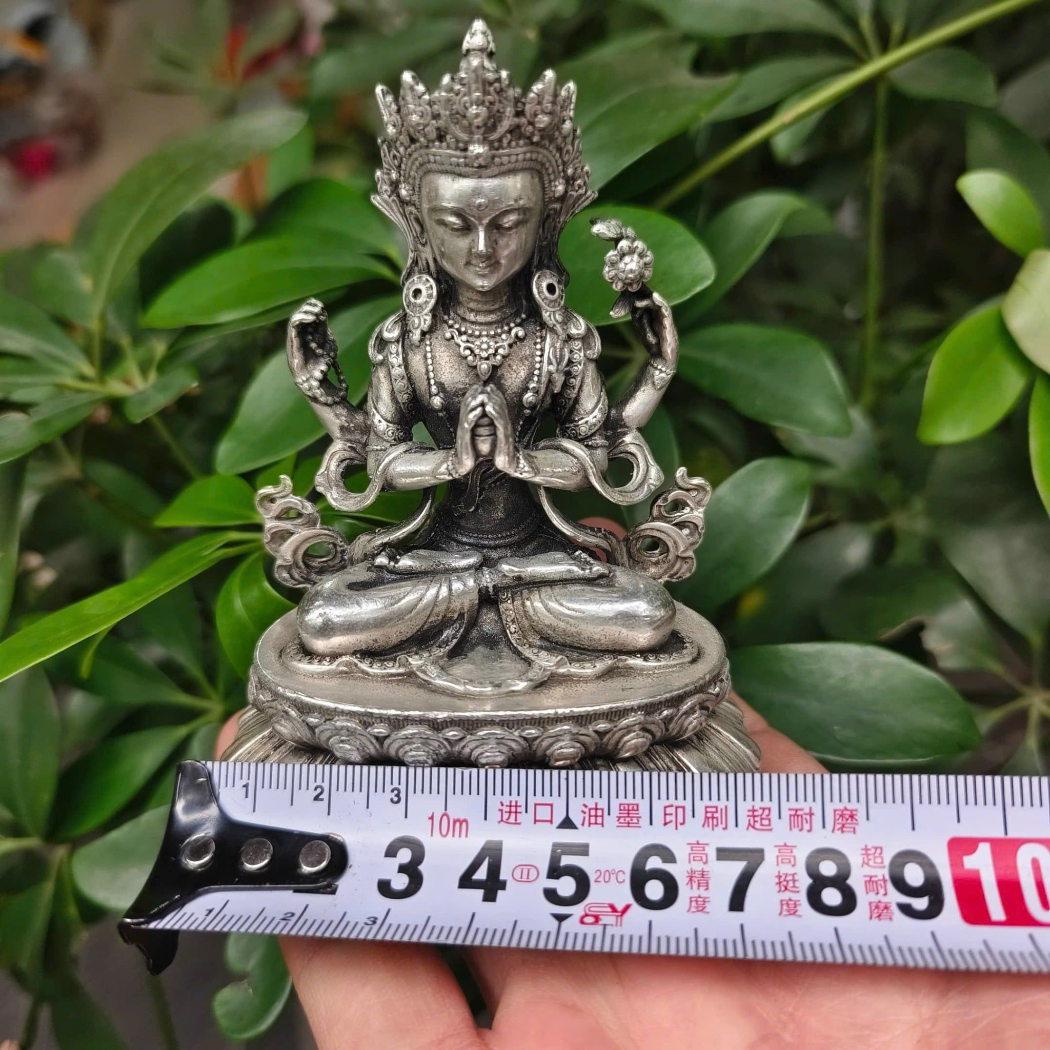  Tượng Quan Thế Âm Bồ Tát đồng cũ phủ bạc 