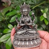  Tượng Quan Thế Âm Bồ Tát đồng cũ phủ bạc 