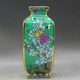  Bình gốm sưu tầm hoạ tiết hoa chim men xanh BKCECN-9395 