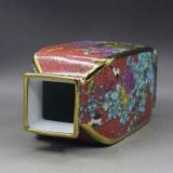  Bình gốm sưu tầm hoạ tiết hoa chim men đỏ BKCECN-9396 