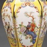  Bình lục giác men Pháp Lang họa tiết hoa điểu BKCECN-9397 