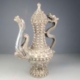  Ấm đồng mạ bạc quai rồng BKMECN-9380 