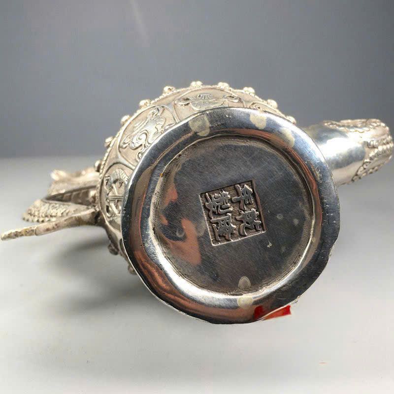  Ấm đồng mạ bạc quai rồng BKMECN-9380 