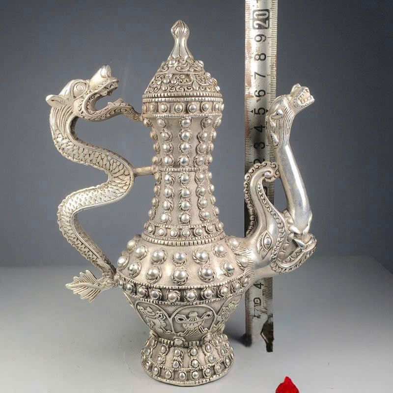  Ấm đồng mạ bạc quai rồng BKMECN-9380 