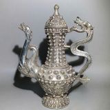  Ấm đồng mạ bạc quai rồng BKMECN-9380 