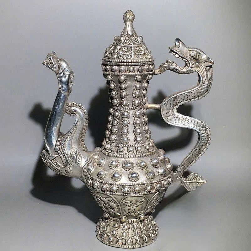  Ấm đồng mạ bạc quai rồng BKMECN-9380 