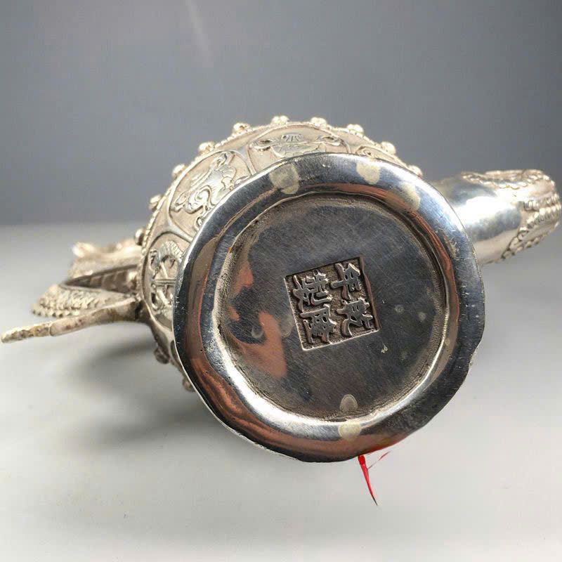  Ấm đồng mạ bạc quai rồng BKMECN-9380 