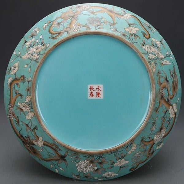  Đĩa thưởng Song Long hý châu 35 cm sưu tầm BKCECN-9395 