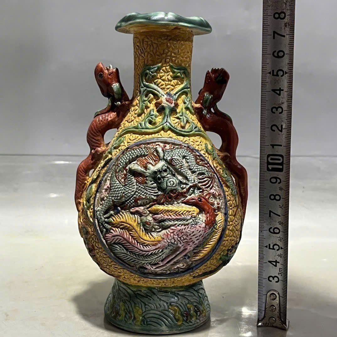  Bình gốm cổ họa tiết Rồng Phượng BKCECN-9404 