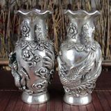  Cặp Bình Bạc cũ Rồng Phượng sưu tầm BKMECN-9380 