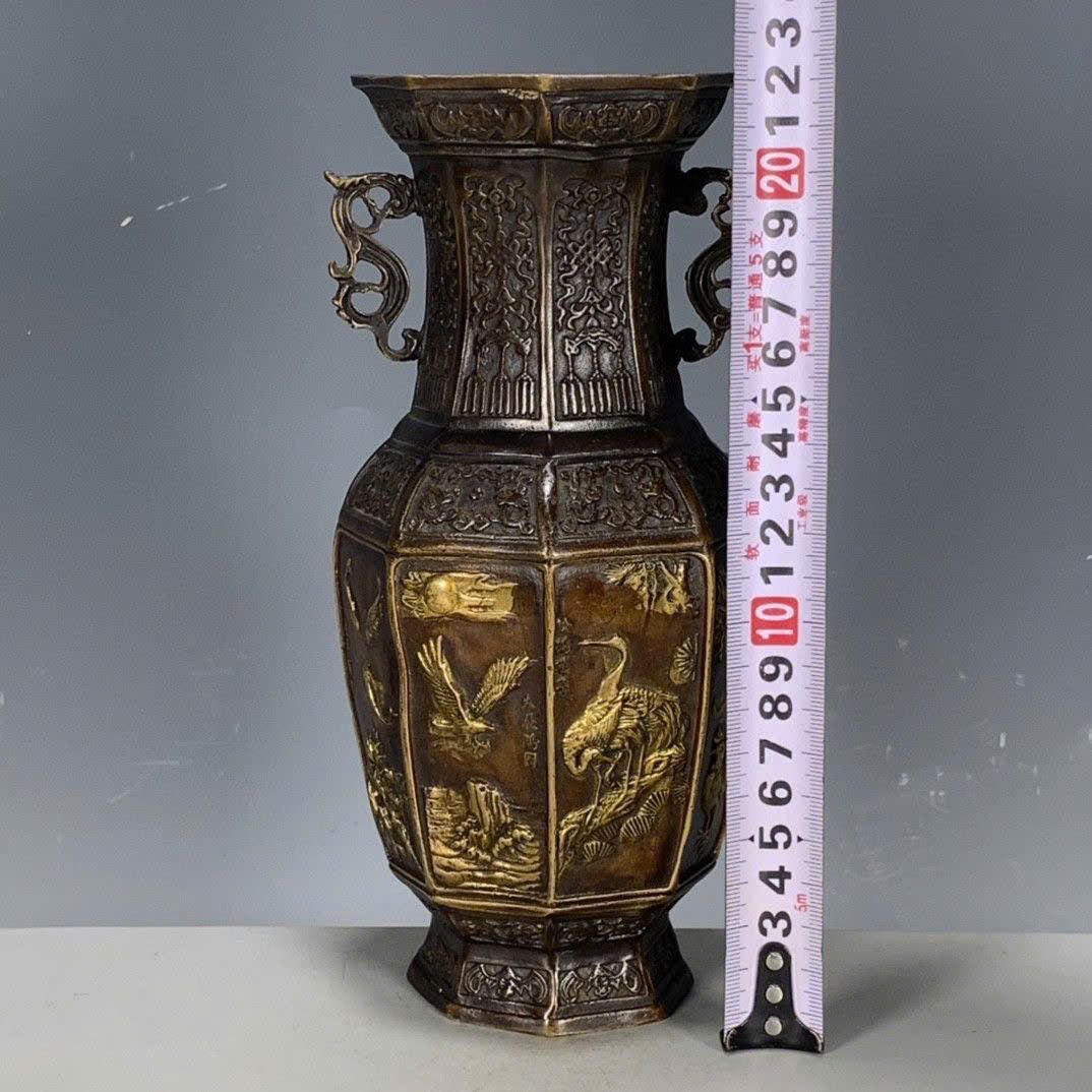  Bình đồng cũ Thông Hạc sưu tầm BKMECN-9381 