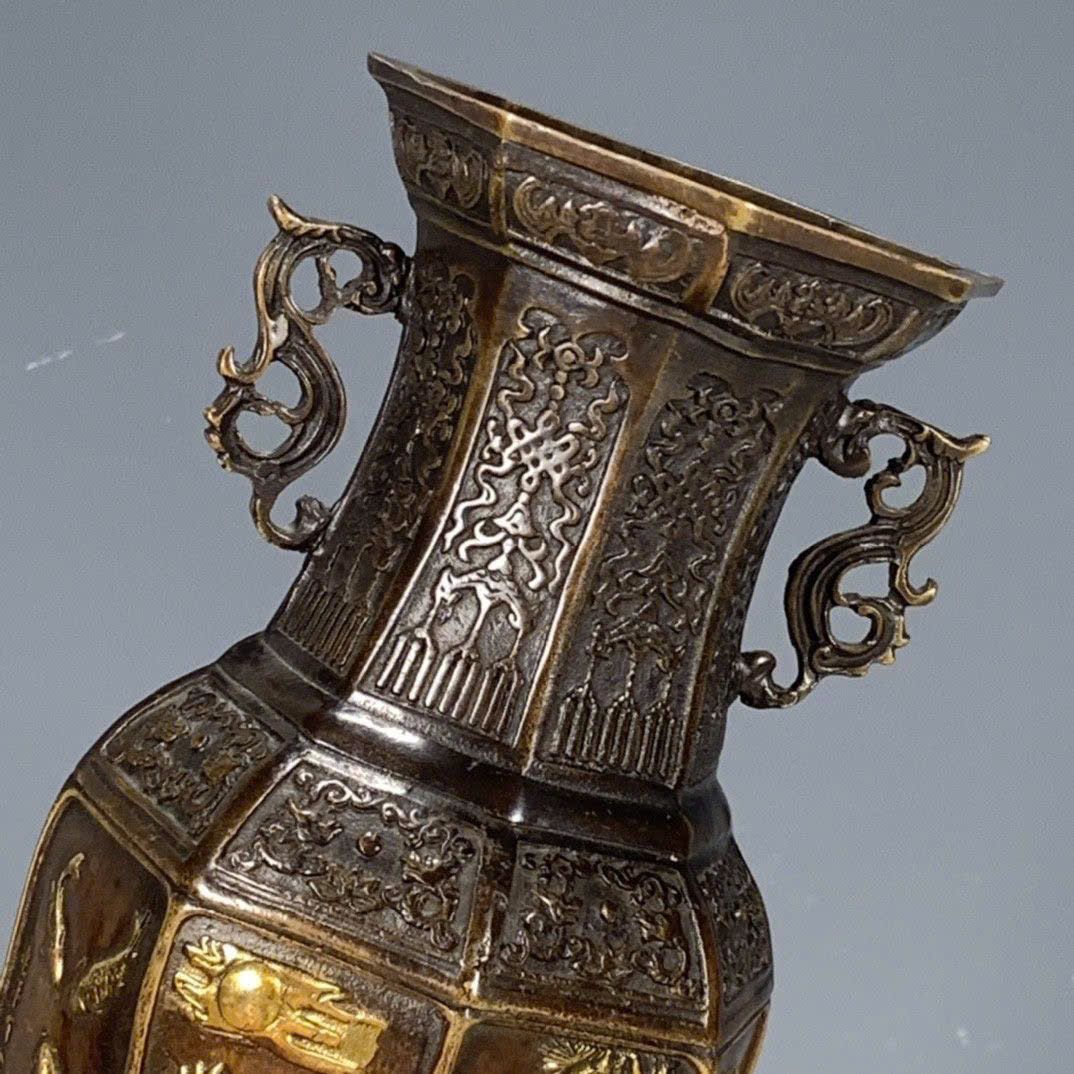  Bình đồng cũ Thông Hạc sưu tầm BKMECN-9381 