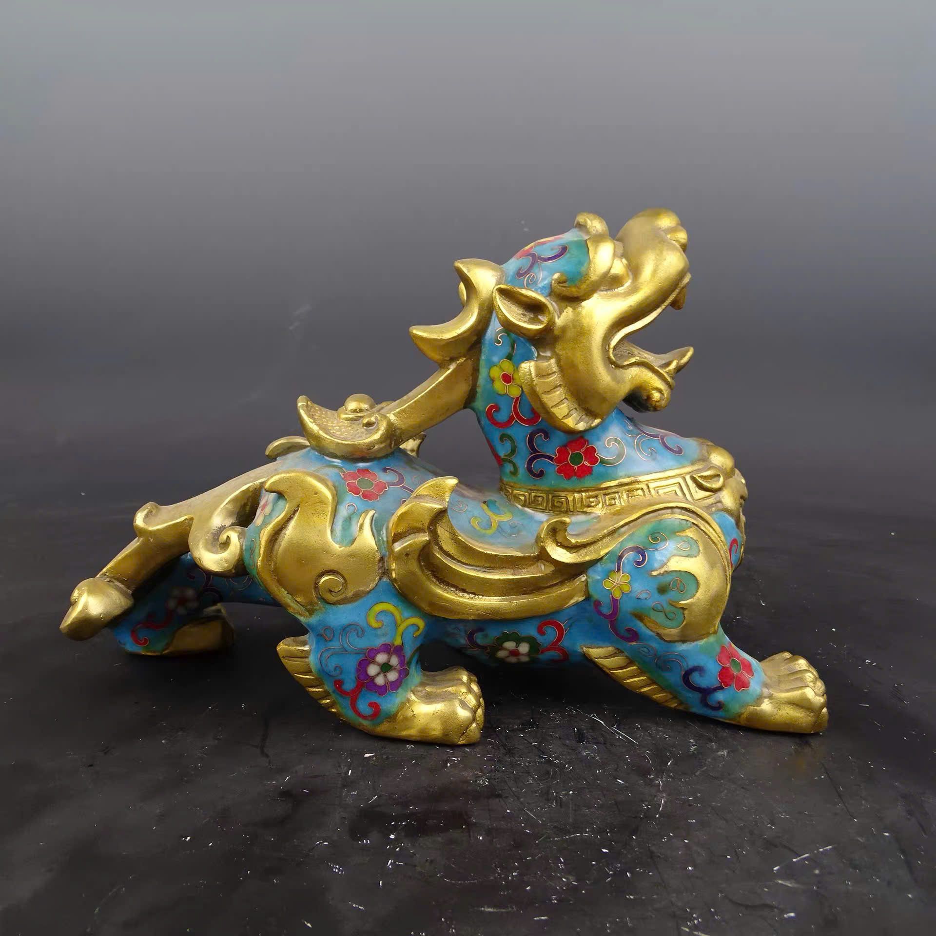  Tỳ Hưu đồng pháp lam sưu tầm sắc nét hàng kỹ BKMECN-9383 