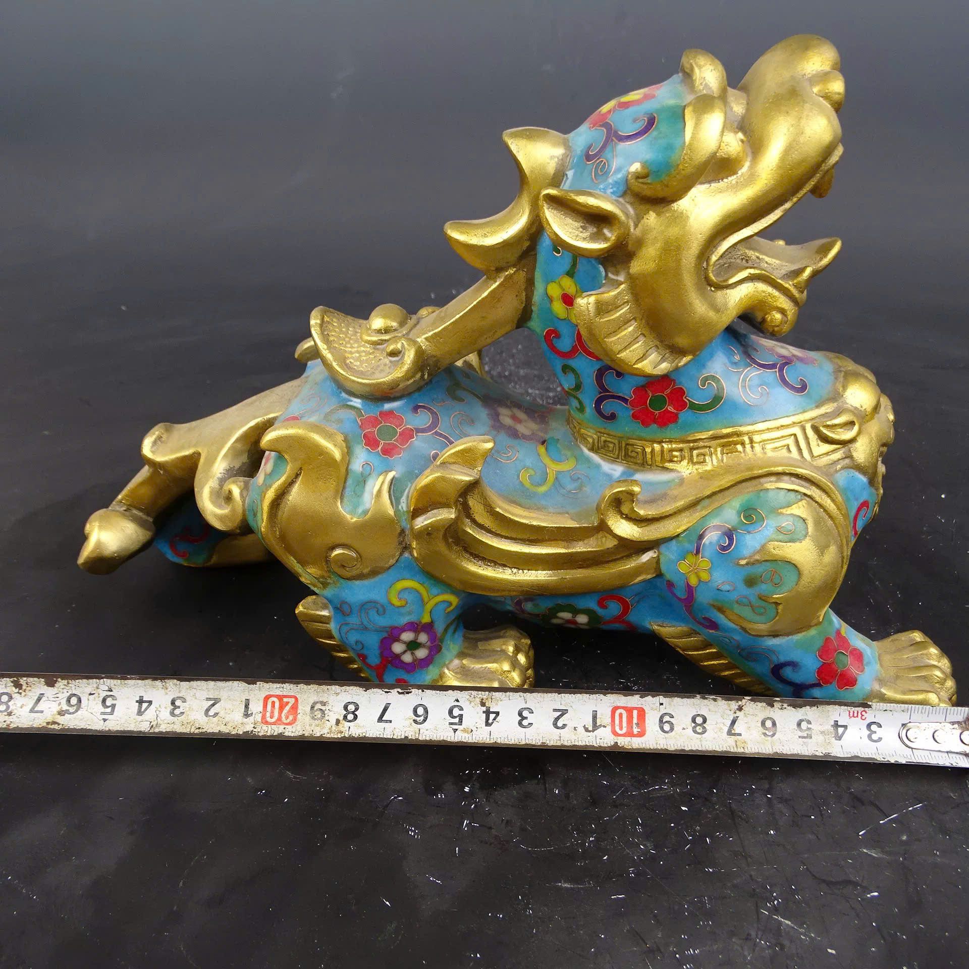  Tỳ Hưu đồng pháp lam sưu tầm sắc nét hàng kỹ BKMECN-9383 