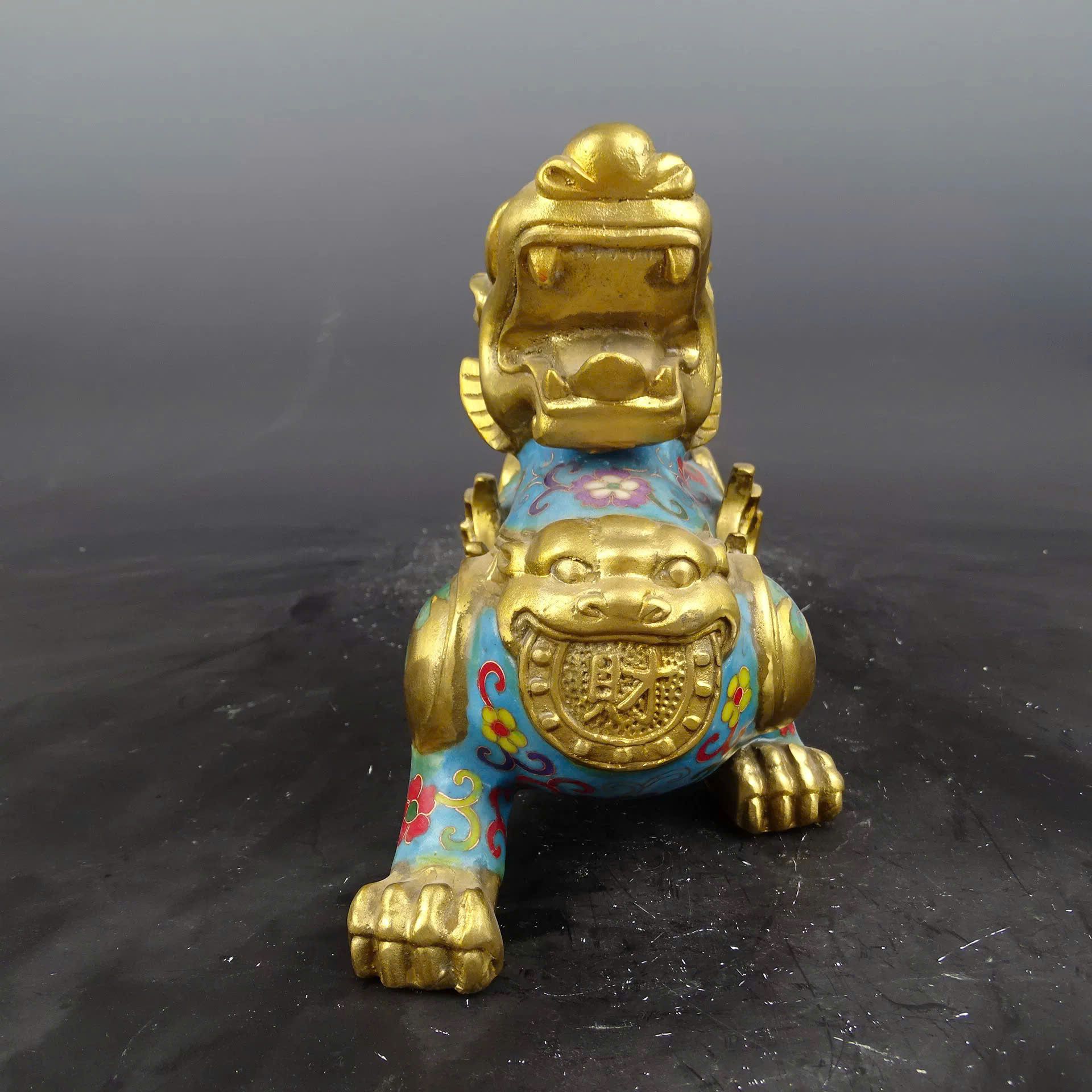  Tỳ Hưu đồng pháp lam sưu tầm sắc nét hàng kỹ BKMECN-9383 