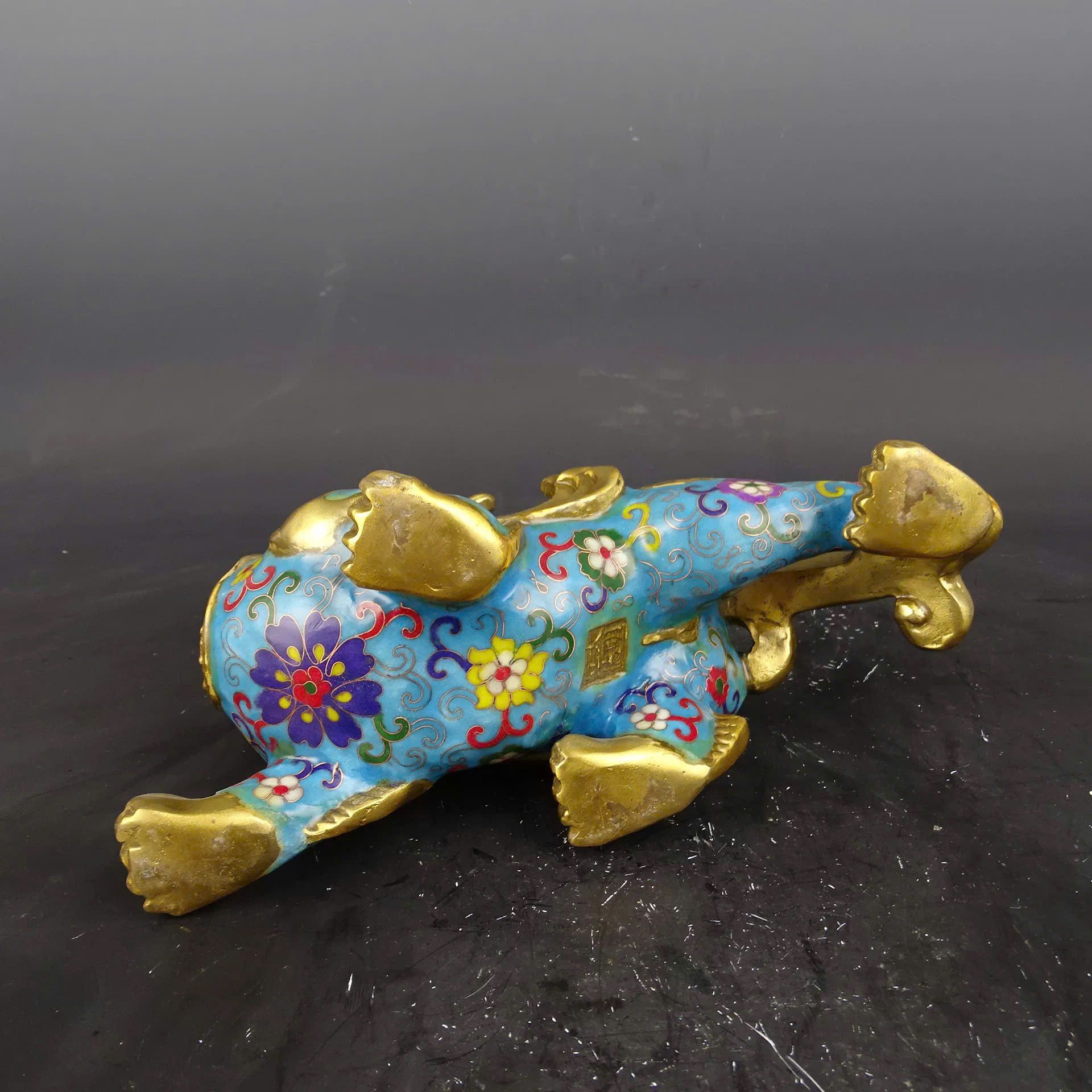  Tỳ Hưu đồng pháp lam sưu tầm sắc nét hàng kỹ BKMECN-9383 