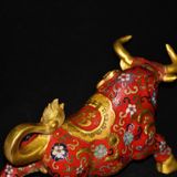  Bò Tót đồng pháp lam xưa sưu tầm BKMECN-9384 