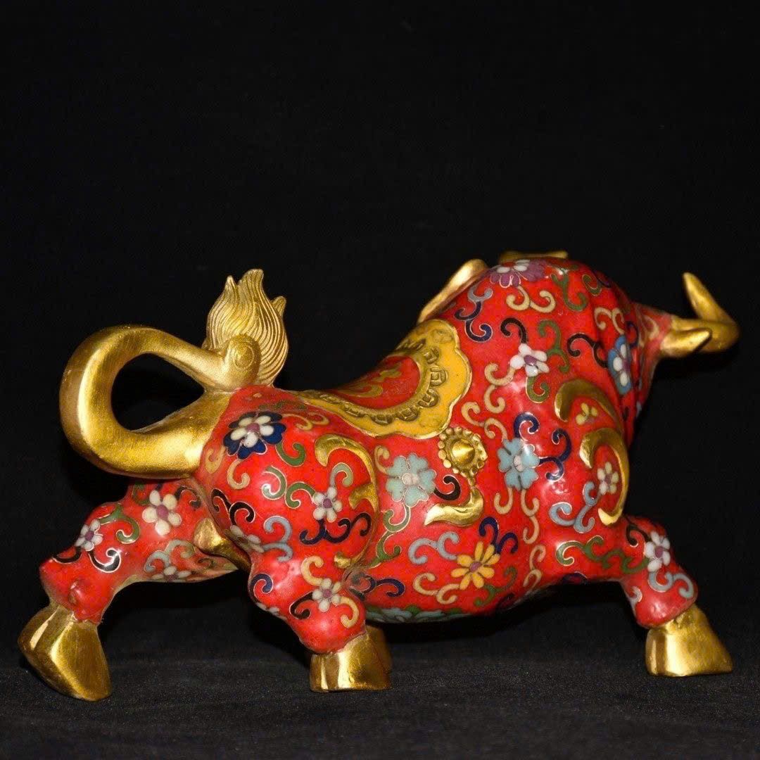  Bò Tót đồng pháp lam xưa sưu tầm BKMECN-9384 